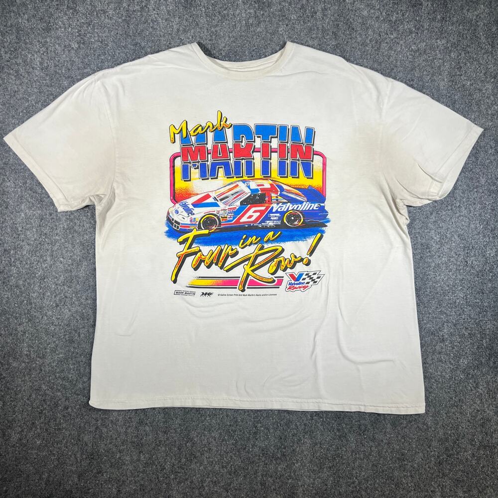Mark Martin Valvoline NASCAR Racing T-Shirt XL White Reprint